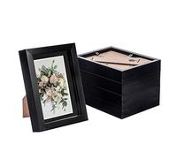 3D Box Photo Frames - 5 x 7" with 4 x 6" Mount - Black Mount - Pack of 5 Nicola Spring Black One Size