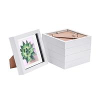 6x6" 3D Box Photo Frames 4x4" x5 Nicola Spring White One Size
