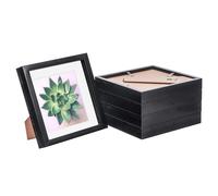 Nicola Spring 5 Piece 8 x 8 3D Shadow Box Photo Frame Set - Craft Display Picture Frame with 6 x 6 Mount - Glass Aperture - Black/White