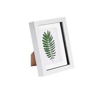 Nicola Spring 5 x 7 3D Shadow Box Photo Frame - Craft Display Picture Frame with 4 x 6 Mount - Glass Aperture - White/White