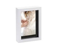 Nicola Spring 5 x 7 3D Shadow Box Photo Frame - Craft Display Picture Frame with 4 x 6 Mount - Glass Aperture - White/Black