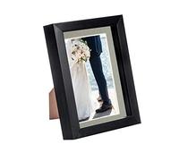 Nicola Spring 5 x 7 3D Shadow Box Photo Frame - Craft Display Picture Frame with 4 x 6 Mount - Glass Aperture - Black/Grey