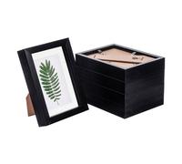 Nicola Spring 5 X 7" Photo Frames - Black/white Mount - 3D Picture Frame Box Portrait Display Case (20 X 15.5Cm) Set Of 5