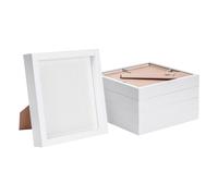 Nicola Spring 5x 3D Box Photo Frames - 8" x 8" - Square Box Picture Display Frame in White Nicola Spring White