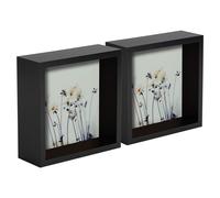 Nicola Spring 5x 3D Deep Box Photo Frames - 6 x 6" Square Box Picture Display Frame in Black Nicola Spring Black