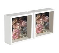 Nicola Spring 5x 3D Deep Box Photo Frames - 6 x 6" Square Box Picture Display Frame in White Nicola Spring White