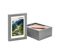 Nicola Spring 5x Grey 5" x 7" Photo Frames with Ivory 4" x 6" Mount - Glass Aperture Home Picture Wall Hanging Landscape Portrait Display