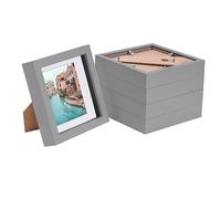 Nicola Spring 5x Grey 6'' x 6'' Acrylic Shadow Box Frame - White 4'' x 4'' Mount - Deep Glass Photo Picture Flower Craft Memory Wall Display