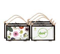 Nicola Spring 5X Hanging Metal Photo Frames - 6" X 4" - Black - Picture Frame Wall Mounted Frame With Rope