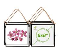Nicola Spring 5X Hanging Metal Photo Frames - 8" X 8" - Black - Picture Frame Wall Mounted Frame With Rope