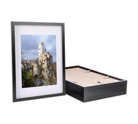 Nicola Spring 5X Photo Frames With White A4 Mount - A3 (12" X 17") Black Portrait Hanging Wall Mounted Picture Display Frame