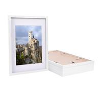 Nicola Spring 5X Photo Frames With White A4 Mount - A3 (12" X 17") White Portrait Hanging Wall Mounted Picture Display Frame