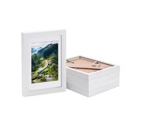 Nicola Spring 5x White 5" x 7" Photo Frames with White 4" x 6" Mount - Glass Aperture Home Picture Wall Hanging Landscape Portrait Display