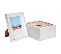 Nicola Spring 5x White 8" x 10" 3D Box Photo Frames with Ivory 5" x 7" Mount - Standing Hanging Craft Shadow Picture Display