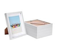 Nicola Spring 5x White 8" x 10" 3D Box Photo Frames with White 5" x 7" Mount - Standing Hanging Craft Shadow Picture Display