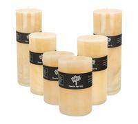 Nicola Spring 6 Piece Round Vanilla Pillar Candles Set - 3 Sizes - Long-Lasting Vanilla Candle Home Fragrance Aromatherapy