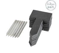 Nicola Spring 6 Piece Slate Plant Markers Set with Chalk Pencils - 6 x 12cm - Natural in Grey | Size: 6 x 12 cm Nicola Spring Grey 6 x 12 cm