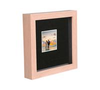 Nicola Spring 6" X 6" 3D Box Photo Frame - 2" X 2" Mount - Light Brown/black