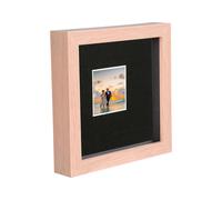 Nicola Spring 6" x 6" 3D Box Photo Frame - 2" x 2" Mount - Light Brown in Black Nicola Spring Black