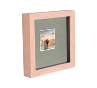 Nicola Spring 6" x 6" 3D Box Photo Frame - 2" x 2" Mount - Light Brown in Grey Nicola Spring Grey