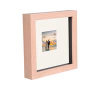 Nicola Spring 6" x 6" 3D Box Photo Frame - 2" x 2" Mount - Light Brown in Ivory Nicola Spring Ivory
