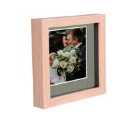 Nicola Spring 6" X 6" 3D Box Photo Frame - 4" X 4" Mount - Light Brown/grey