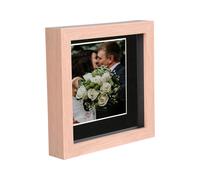 Nicola Spring 6" x 6" 3D Box Photo Frame - 4" x 4" Mount - Light Brown in Black Nicola Spring Black