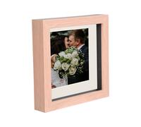 Nicola Spring 6" x 6" 3D Box Photo Frame - 4" x 4" Mount - Light Brown in Ivory Nicola Spring Ivory
