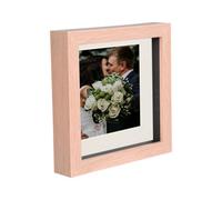 Nicola Spring 6" X 6" 3D Box Photo Frame - 4" X 4" Mount - Light Brown/ivory