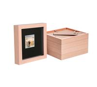 Nicola Spring 6" x 6" 3D Box Photo Frames - 2" x 2" Mount - Light Brown - Pack of 5 in Black Nicola Spring Black