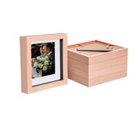 Nicola Spring 6" x 6" 3D Box Photo Frames - 4" x 4" Mount - Light Brown - Pack of 5 in White Nicola Spring White
