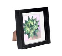 Nicola Spring 6 x 6 3D Shadow Box Photo Frame - Craft Display Picture Frame with 4 x 4 Mount - Glass Aperture - Black/White