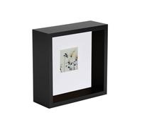 Nicola Spring 6 x 6 3D Shadow Deep Box Photo Frame - Craft Display Picture Frame with 2 x 2 Mount - Black