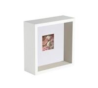 Nicola Spring 6 X 6" Deep Photo Frame - White/white Mount - 3D Deep Box Picture Frame Display Case (2 X 2" Mount)