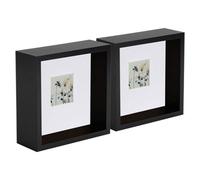 Nicola Spring 6 X 6" Deep Photo Frames - Black/white Mount - 3D Deep Box Picture Frame Display Case (2 X 2" Mount) X5