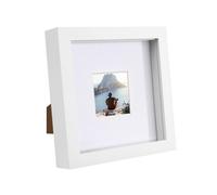 Nicola Spring 6" X 6" White 3D Box Photo Frame - 2" X 2" Mount - White