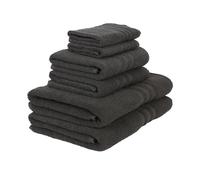 Nicola Spring 6pc Charcoal Cotton Towels Set - Thick Absorbent Luxury Quick Dry Bathroom Washcloths Shower Soft Hotel Quality Beach Sheet Hand Bath Towel Set