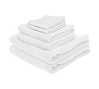 Nicola Spring 6pc Cotton Towels Set - 135cm x 70cm in White Nicola Spring White