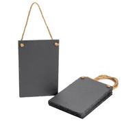 Nicola Spring 6X Hanging Notice Boards - 30 X 20Cm - Natural Slate Wall Hanging Display Board Home Office Kitchen Chalkboard