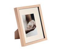 Nicola Spring 8 x 10 3D Shadow Box Photo Frame - Craft Display Picture Frame with 4 x 6 Mount - Glass Aperture - Light Wood/Ivory