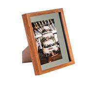 Nicola Spring 8 x 10 3D Shadow Box Photo Frame - Craft Display Picture Frame with 5 x 7 Mount - Glass Aperture - Dark Wood/Grey