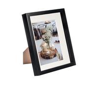 Nicola Spring 8" x 10" Black 3D Box Photo Frame - 5" x 7" Mount - Ivory