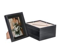 Nicola Spring 8" x 10" Black 3D Box Photo Frames - 5" x 7" Mount - Black - Pack of 5