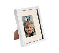 Nicola Spring 8" x 10" White 3D Box Photo Frame - 4" x 6" Mount - Ivory