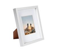 Nicola Spring 8" X 10" White 3D Box Photo Frame - 4" X 6" Mount - White