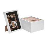 Nicola Spring 8" x 10" White 3D Box Photo Frames - 5" x 7" Mount - Black - Pack of 5