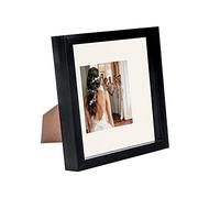 Nicola Spring 8 x 8 3D Shadow Box Photo Frame - Craft Display Picture Frame with 4 x 4 Mount - Glass Aperture - Black/Ivory