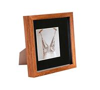 Nicola Spring 8 x 8 3D Shadow Box Photo Frame - Craft Display Picture Frame with 4 x 4 Mount - Glass Aperture - Dark Wood/Black