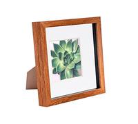 Nicola Spring 8 x 8 3D Shadow Box Photo Frame - Craft Display Picture Frame with 4 x 4 Mount - Glass Aperture - Dark Wood
