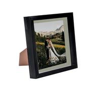 Nicola Spring 8 x 8 3D Shadow Box Photo Frame - Craft Display Picture Frame with 6 x 6 Mount - Glass Aperture - Black/Grey